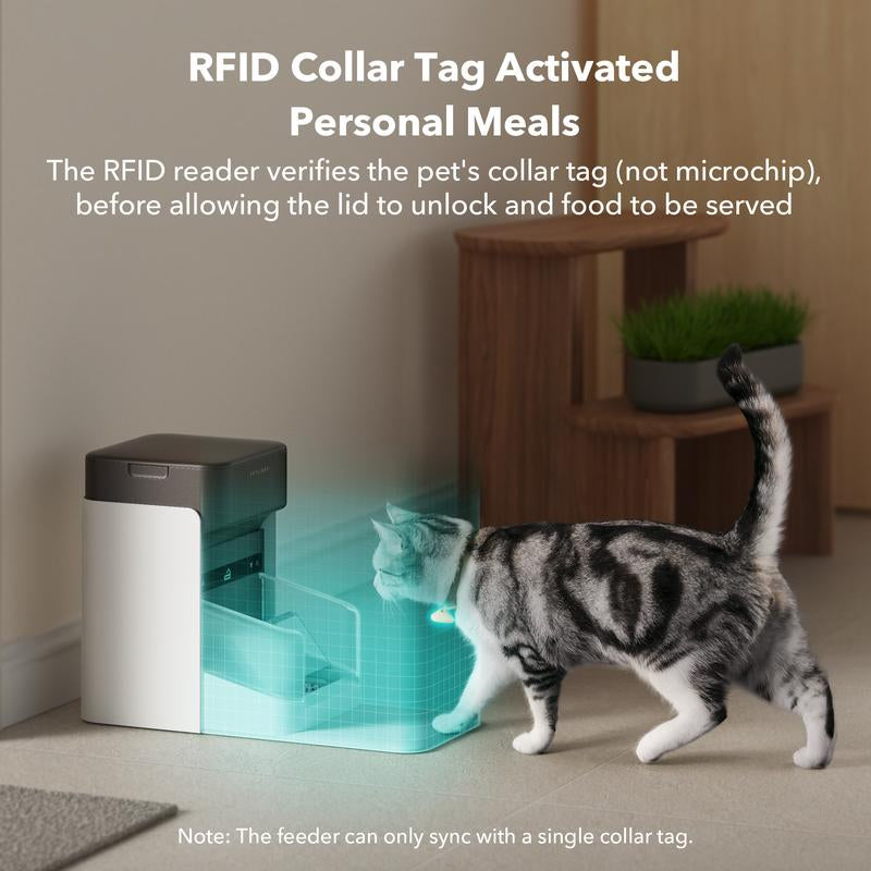 PETLIBRO RFID Automatic Cat Feeder,5G Wi-Fi Pet Feeder with 3L Capacity, App Control, and Collar Tag Sensor for 1-10 Programmable Meals