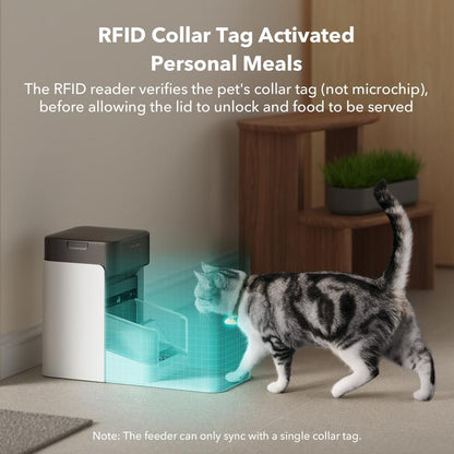 PETLIBRO RFID Automatic Cat Feeder,5G Wi-Fi Pet Feeder with 3L Capacity, App Control, and Collar Tag Sensor for 1-10 Programmable Meals